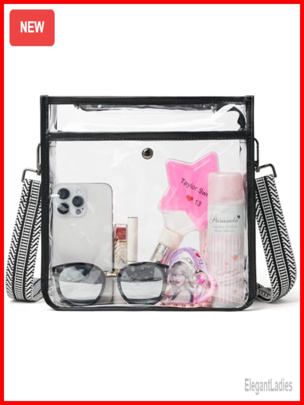 Clear Crossbody Bag Stadium Approved Adjustable Strap Purse
